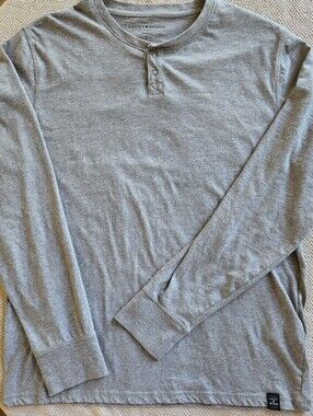 Lucky Brand Gray Long Sleeve Henley Large